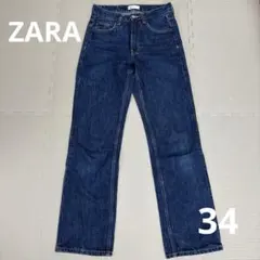 【美品】 ZARA ブルー ストレートデニム　34