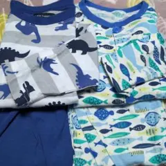 男児　青系薄手パジャマ上下セット×2点