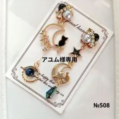 ♡ハンドメイド♡ビジューピアスorイヤリング№584三日月と猫 - メルカリ