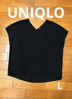 ❤️美品 UNIQLO ドレープシャツ　ブラウス　フレンチスリーブ　サイズL