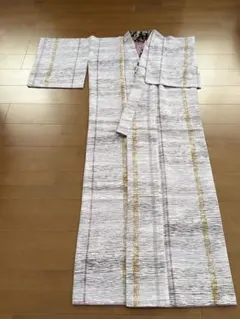 洗える着物 袷 化繊 ポリエステル Lサイズ 縦柄と着物スリップ他小物セットのサムネイル