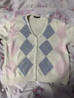 Brandy Melville アーガイル柄　カーディガン