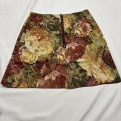 ゴブラン織り 花柄 ミニスカート　ダズリン