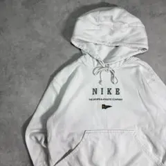 NIKE 00s パーカー フーディ ホワイト 刺繍ロゴ M
