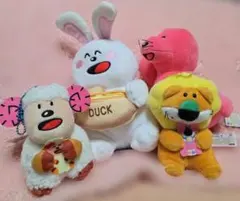 新品未使用タグ付きたべっ子どうぶつ ぬいぐるみ マスコット ４点セットのサムネイル