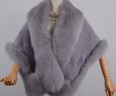 極美品◇SAGA FURS ミンク＆フォックス リアルファーショールケープ 茶