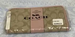 COACH 長財布 ベージュ/ピンク