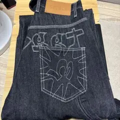 刺繍デニム バギー