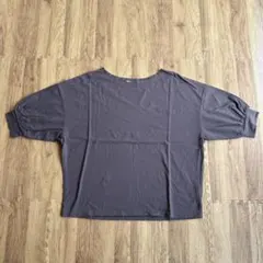 ダークグレー クロップドTシャツ パフスリーブのサムネイル