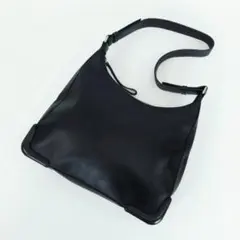 希少 美品 PRADA プラダ ワンショルダー カーフレザー ブラック 白タグ