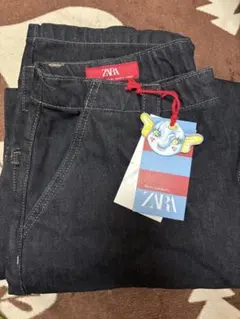 ザラ × ハリーランバート ZARA FREE POPCORN パッチ付きデニム