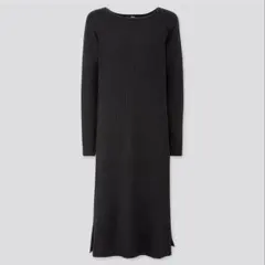 ユニクロ　メリノブレンドボートネックワンピース(長袖)