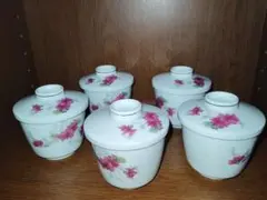 花柄 蓋つき煮物椀 5客セット - メルカリ