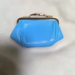 がま口　水色　コインケース
