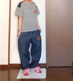 メルシーボークー Leeコラボ うしろまえワイドパンツ ネイビーのサムネイル