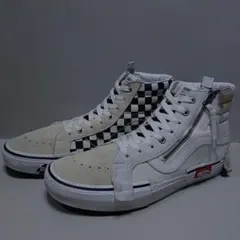 バンズVans限定Sk8-HIスケートハイ白/黒タグチェッカーフラッグ28㎝中古のサムネイル