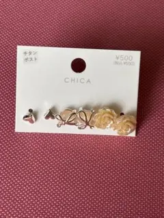 3coins ピアス 薔薇 リボン ハートのサムネイル