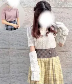 Axes femme Poetique アームウォーマー付ニットＰＯ　生成り