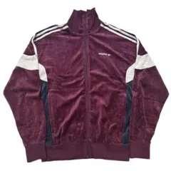adidas アディダス ベロアジャケット トラックジャケット 紫 L