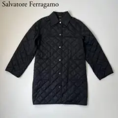 Salvatore Ferragamo フェラガモ  キルティングジャケット 美品 Ferragamoフェラガモ キルティングジャケット ブラック - メルカリ