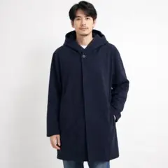 defective STUCT スウェット素材 ロングカーディガン L紺メンズ