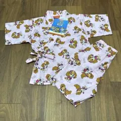 スカイ　甚平　総柄　ピンク　祭り　100 パウパトロール　綿100% おうち縁日