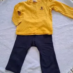 ミキハウス　長袖ロンTシャツ　長ズボン　クマ刺繍　８０