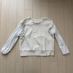 GU kids フリル付き長袖カットソー