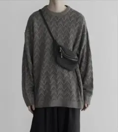 ［即完カラー］remer 透かし編みニット　グレイッシュベージュ　L（3）サイズ