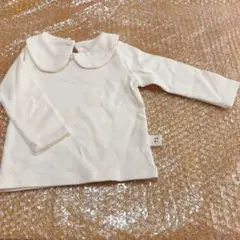 【未使用】韓国ベビー服 ホワイト 襟付きTシャツ 73cm