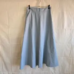 GU リネンブレンドフレアロングスカートL