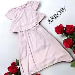 ARROW 薄紫 フレアスリーブ シフォン アシンメトリー ワンピース ドレスのサムネイル