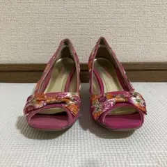 Bamboo 花柄オープントゥパンプス ogt-9