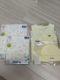 MIKI HOUSE コンビ肌着、ベスト、帽子セット