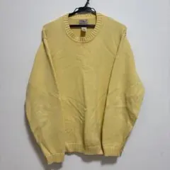 【古着】L.L.Bean コットンニット Lサイズ イエロー　希少カラー