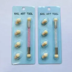 ネイルブラシネイルアートスポンジブラシスポンジヘッド2個セット