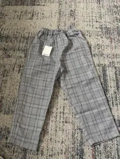 新品タグ付き コムサ 110a チェック パンツ グレー