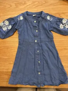 【petit main】パフスリーブワンピース 90