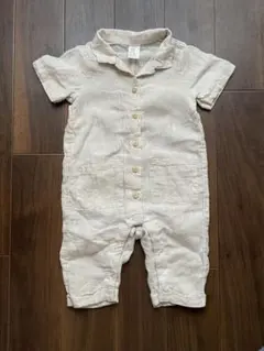 H&Mリネン ベビー半袖オーバーオール 70cm