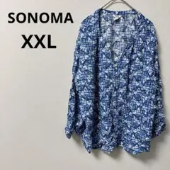 ホ☆一点もの☆ SONOMA レディース ブルー系 長袖シャツ 【XXL】