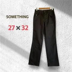 サムシング ストレートデニム ジーンズ 27×32 ダークグレー カジュアル