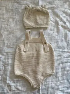 monbebeニットロンパース　GAPくま帽子セット ニューボーンフォト　美品