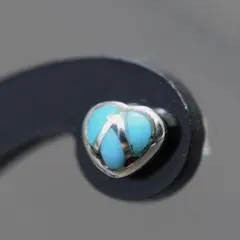 Silver925 Inlay Turquoise Heart ハートピアス