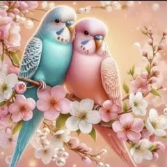 ダイヤモンドアート　鳥　花　キット　ビーズアート　インコ　小鳥　桜　夫婦