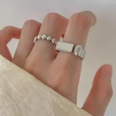 2点セット シルバー925 ヒップホップ スター リング #C322-2