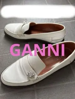 GANNI ビジュー トリム ローファー ガニー 39 ホワイトのサムネイル