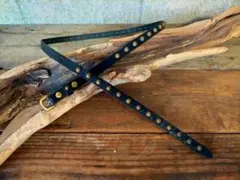 ナローベルト　15㎜　オーダー製作　スタッズベルト　ロングベルト　本革　高級