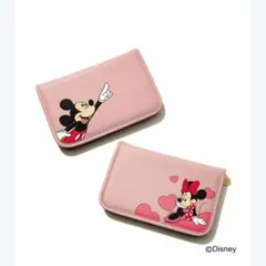 サマンサタバサ　ミッキー＆ミニー デザインバインダー式貴重品収納ポーチ