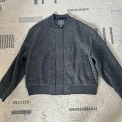 H&M - ウール混紡ダークグレー ジャンパー・ブルゾン US-XL