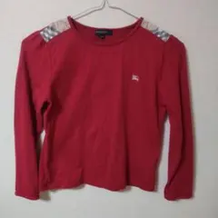 BURBERRY 赤 Tシャツ 140A 肩装飾